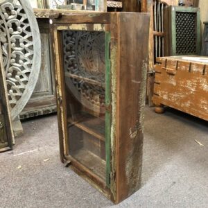k79 2359 indian furniture reclaimed wall cabinet glass door right