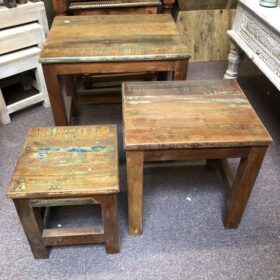 k79 2363 a indian furniture reclaimed nest of 3 tables apart