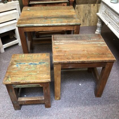 k79 2363 a indian furniture reclaimed nest of 3 tables apart