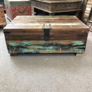 k79 2367 indian furniture reclaimed storage trunk low front