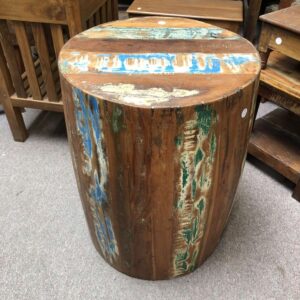 k79 2368 a indian furniture recycled barrel side table reclaimed circular main
