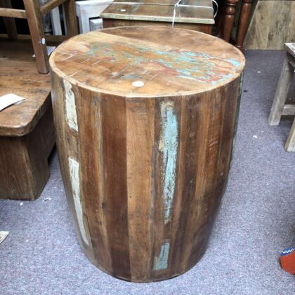 k79 2368 b indian furniture recycled barrel side table reclaimed circular main