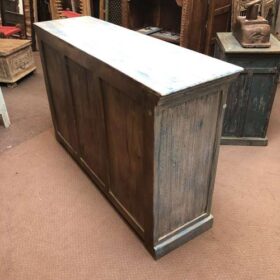 k79 2370 indian furniture rough blue sideboard shutter 3 drawer cupboard back