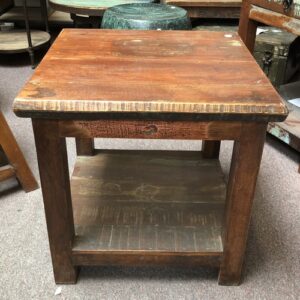 k79 2382 indian furniture reclaimed side table shelf low front