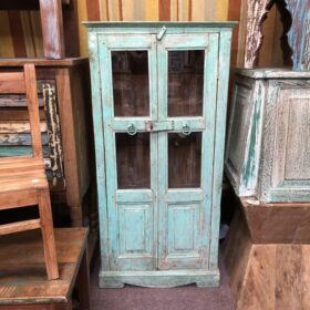 k79 2539 indian furniture pale vertigris cabinet glass door front