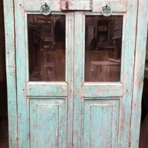 k79 2539 indian furniture pale vertigris cabinet glass door doors