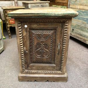 k79 2543 indian furniture carved front bedside table old main