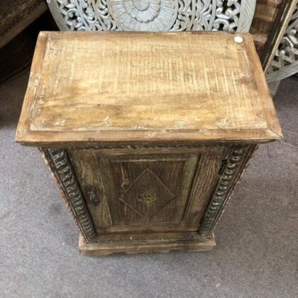 k79 2549 indian furniture small carved front cabinet rope diamond top
