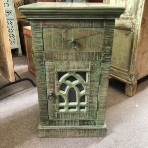k79 2621 indian furniture rough green cabinet drawer side table front
