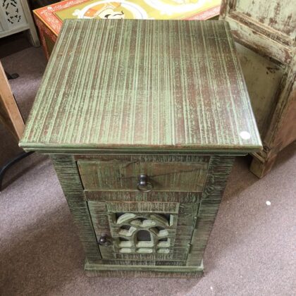 k79 2621 indian furniture rough green cabinet drawer side table top
