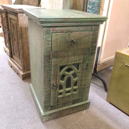 k79 2621 indian furniture rough green cabinet drawer side table main