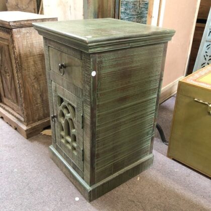 k79 2621 indian furniture rough green cabinet drawer side table right