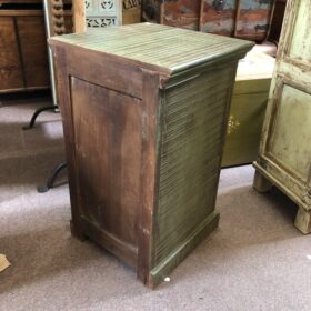 k79 2621 indian furniture rough green cabinet drawer side table back