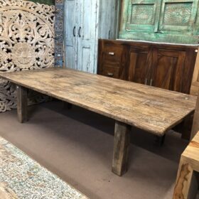 k79 2634 indian furniture large teak coffee table rustic front