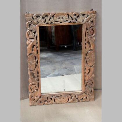 K79 2638 indian furniture natural hand carved mirror factory