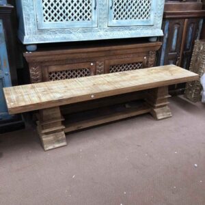 k79 2691 indian furniture chunky wooden bench mango main