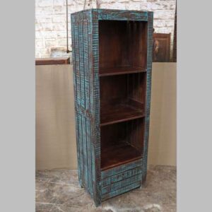 k79 2692 indian furniture slim blue bookcase drawer factory