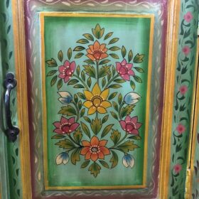 k79 2750 indian furniture hand painted 4 door sideboard green detail