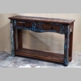 k79 2801 indian furniture reclaimed 2 drawer console cross shelf factory