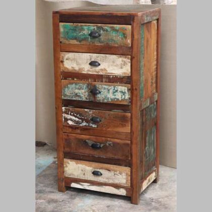 k79 2805 indian furniture slim 6 drawer tall chest reclaimed factory
