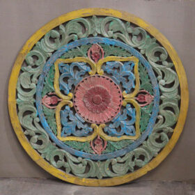 K79 2806 indian furniture colourful carved panel circular round factory