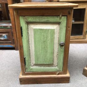 kh23 kh 115 gr indian furniture teak bedside cabinet table green front