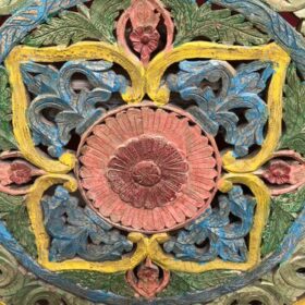 K79 2806 indian furniture colourful carved panel circular round close