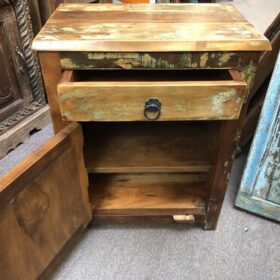 k79 2366 indian furniture recycled bedside cabinet table drawer inside