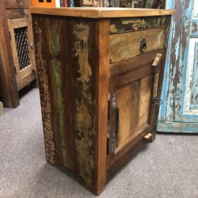 k79 2366 indian furniture recycled bedside cabinet table drawer left