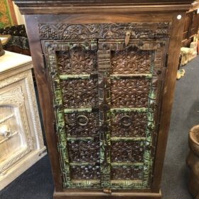 K79 2335 indian furniture dark ornate door cabinet front