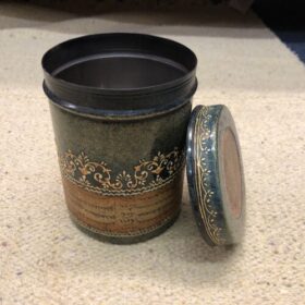 K79 2391 indian accessory gift mini tin pot with lid open