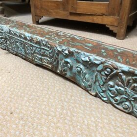 K79 2698 indian furniture chunky panel carvings blue details