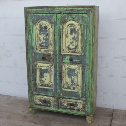 kh24 162 indian furniture green and cream cabinet factory