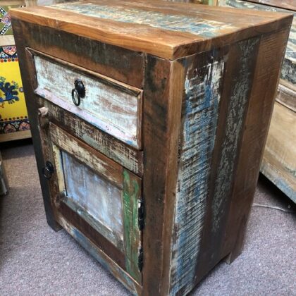 k79 2366 indian furniture reclaimed bedside unit table drawer right