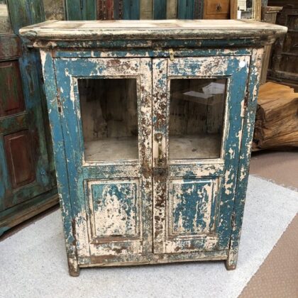 kh24 113 indian furniture blue and cream cabinet front