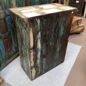kh24 113 indian furniture blue and cream cabinet back