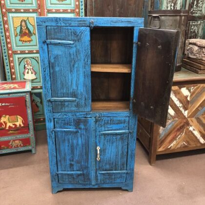 kh24 13 b indian furniture double door blue cabinet door