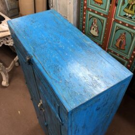 kh24 13 b indian furniture double door blue cabinet top