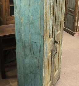 kh24 13 c indian furniture shabby yellow & blue unit left