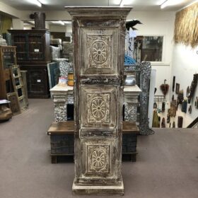 kh24 148 A indian furniture slim carved cabinets front