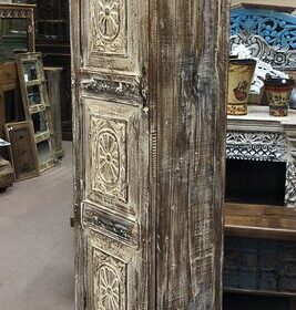 kh24 148 A indian furniture slim carved cabinets right