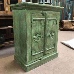 kh24 159 b indian furniture carved cabinet green main