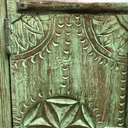 kh24 159 b indian furniture carved cabinet green details