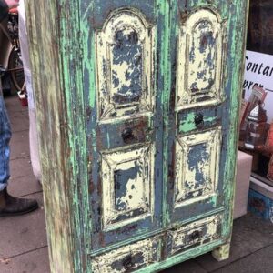 kh24 162 indian furniture green and cream cabinet left