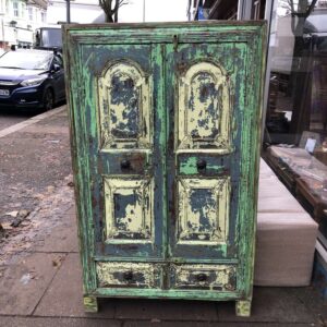 kh24 162 indian furniture green and cream cabinet main