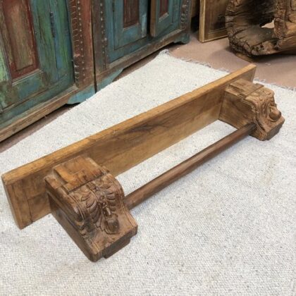 kh24 174 indian furniture wall shelf with rail left