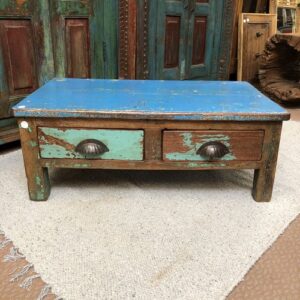 kh24 23 a indian furniture low table with 2 drawers front