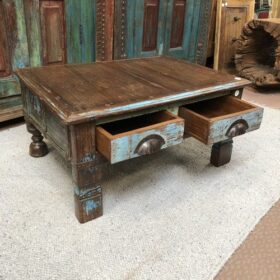 kh24 23 b indian furniture 2 drawered low table open
