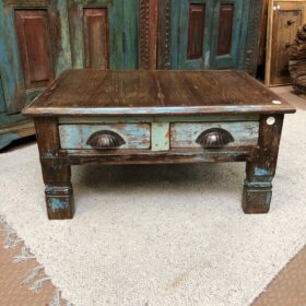 kh24 23 b indian furniture 2 drawered low table front