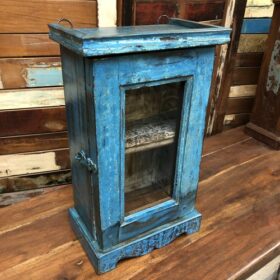 kh24 31 d indian furniture small wall cabinet blue left